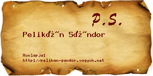 Pelikán Sándor névjegykártya